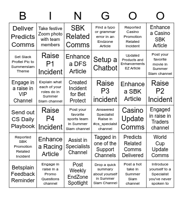 Ops Analyst Bingo Card Bingo Card