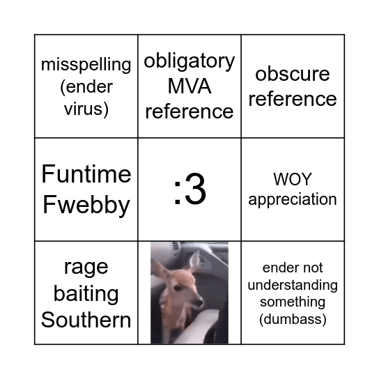 Ender Bingo Card