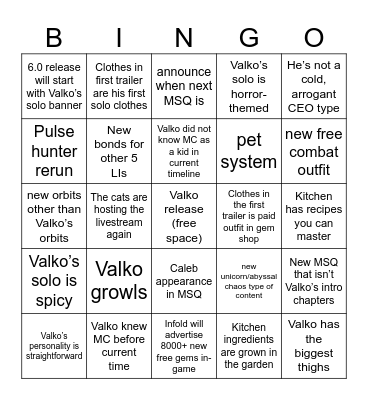 LADS 6.0 Livestream BINGO Card