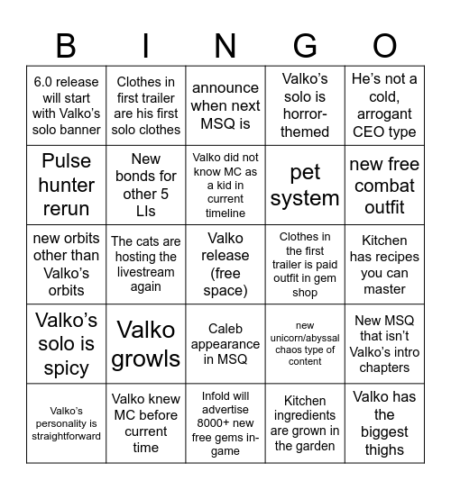 LADS 6.0 Livestream BINGO Card