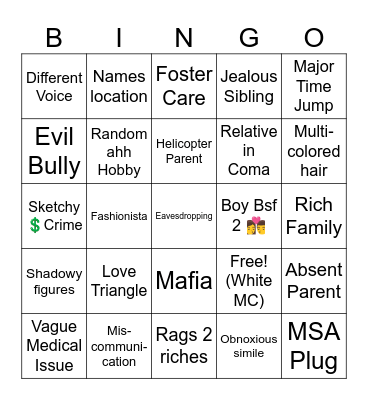 MSA Bingo Card
