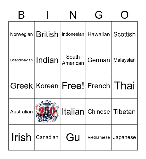 Summer/Fall Reading Program Bingo Card