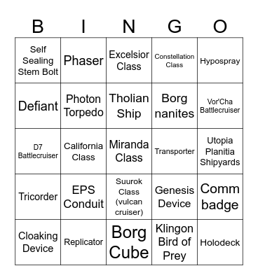 star-trek-ub -Technology Bingo Card