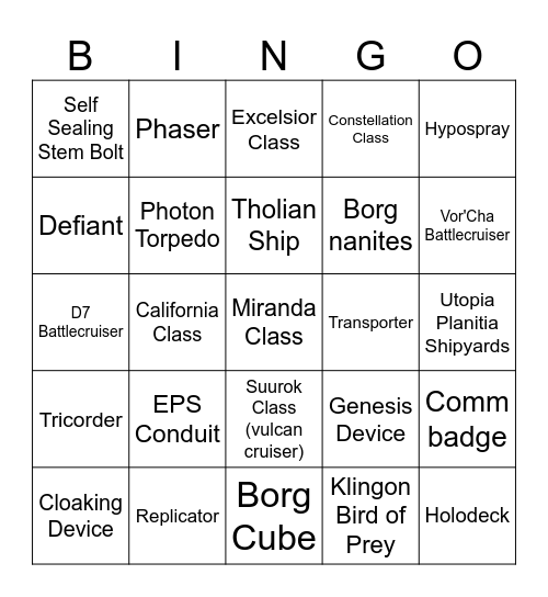 star-trek-ub -Technology Bingo Card