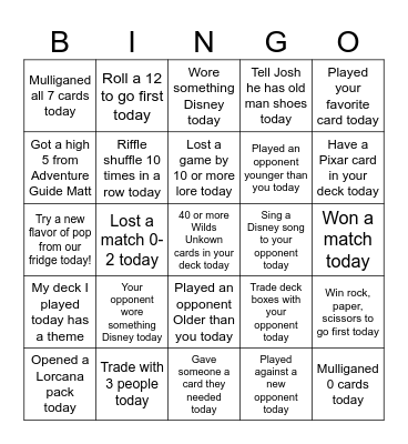 Wilds Unknown Bingo! Bingo Card