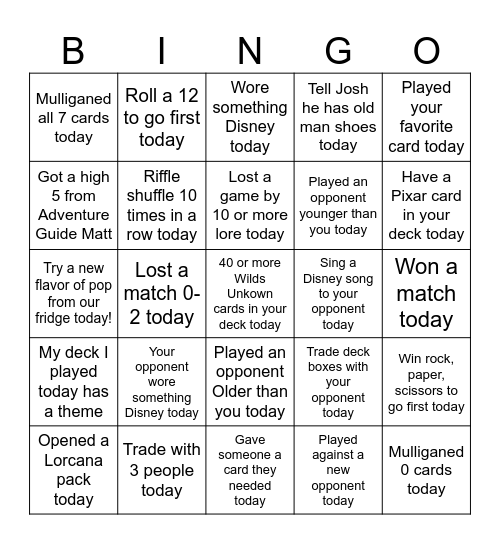 Wilds Unknown Bingo! Bingo Card