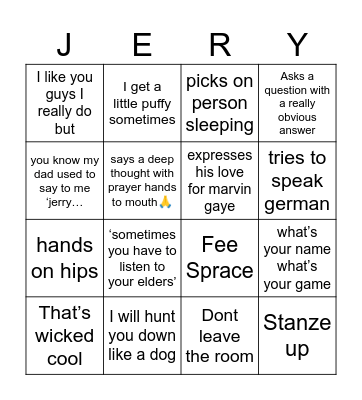 Morrisingo Bingo Card