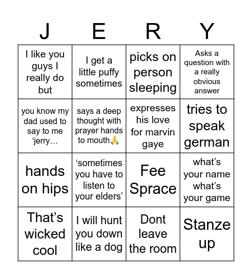 Morrisingo Bingo Card