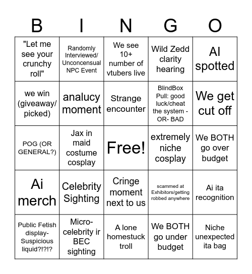 Ax bingo Card