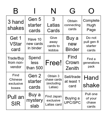 Card Show Bingo !! Bingo Card