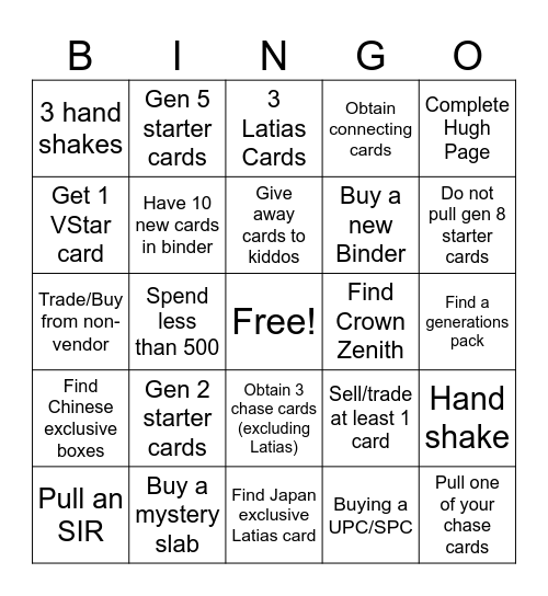 Card Show Bingo !! Bingo Card
