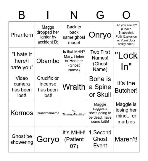 Maggstor XP Farm Video Bingo Card