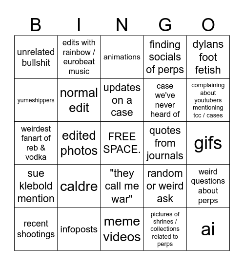 TCC bingo Card