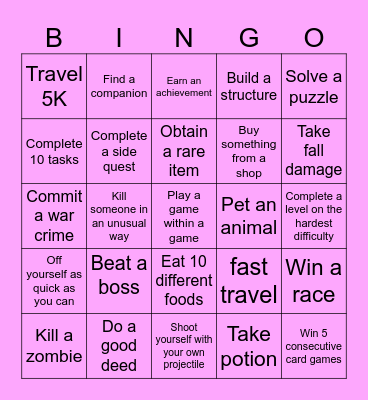 Affiliat-iversary Challenges Bingo Card