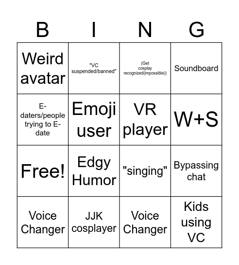 Mic Up Bingo Card