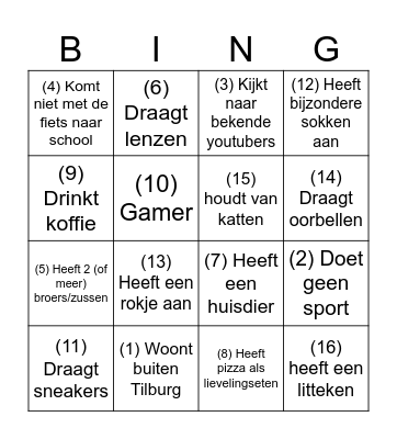 klassenbingo Card
