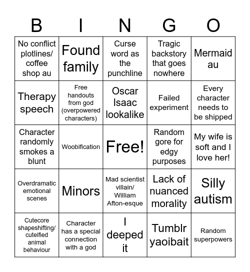 Emery bingo Card