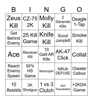 CS-2 Matchmaking Bingo Card