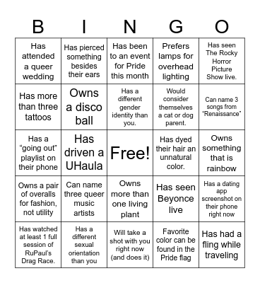 2026 Pride Bingo Card