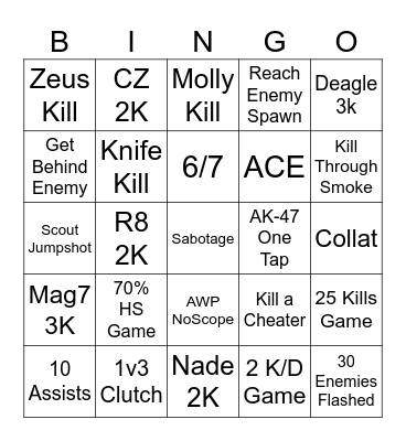 CS2 Bingo Card