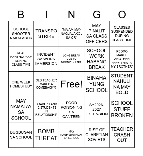 CSQC BINGO Card