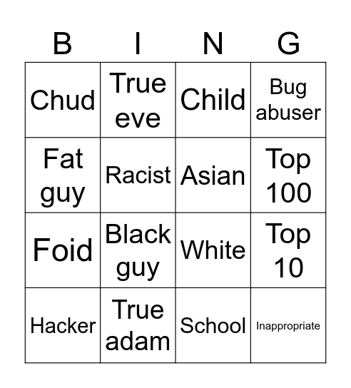 Omoggle bingo Card