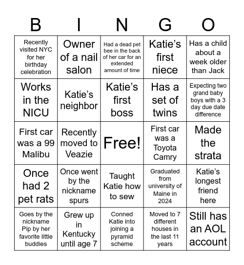 FIND THAT GUEST Bingo Card