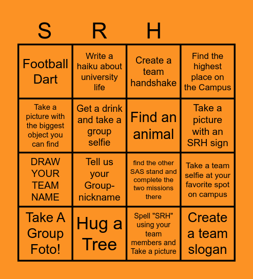 Campus Challenge FUFILL ALL TO WIN Bingo Card