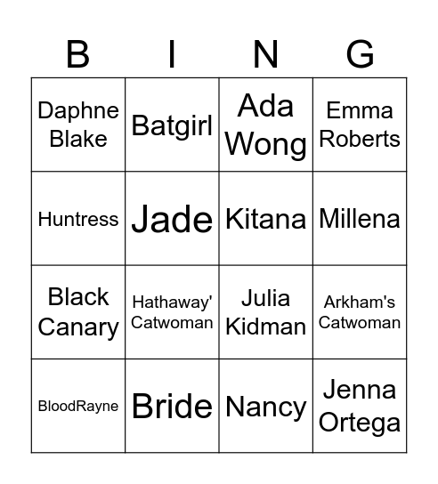 Commission Bingo Card