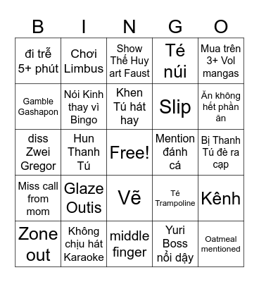 Thảo Ngọc sẽ... Bingo Card
