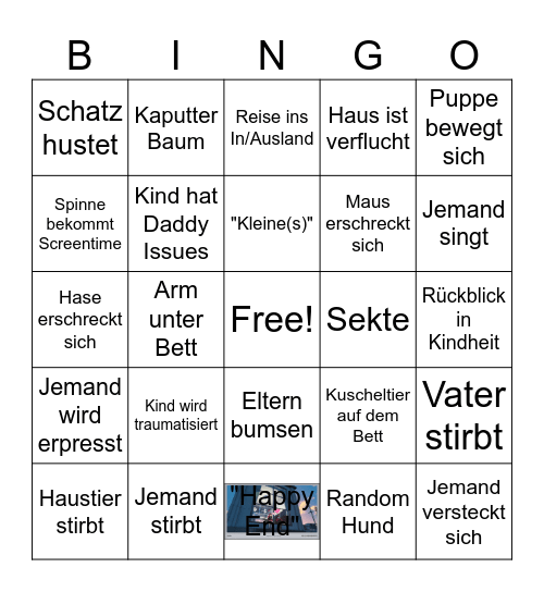 Insidious Hase Bingo Card