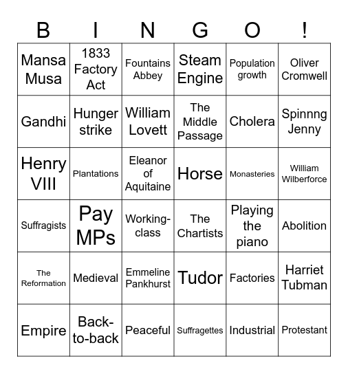 Y8 ultimate bingo Card