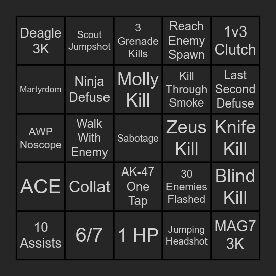 CS Bingo Card