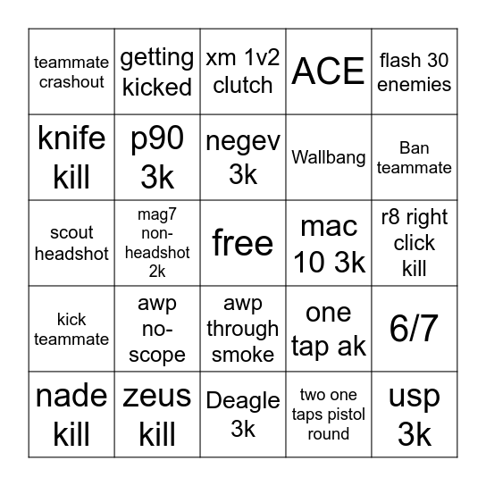 cs2 bingo Card