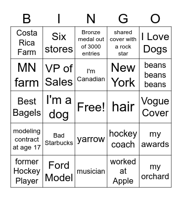David Bingo Card