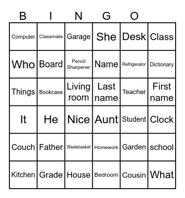 Unit 2 M1 Bingo Card