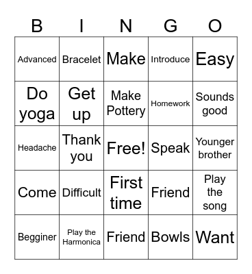 Unit 2 M2 Bingo Card