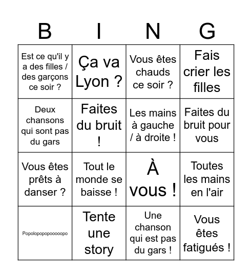 La kermesse Bingo Card