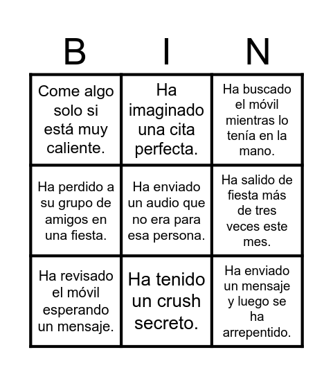 BINGO TAPIPORLERO Bingo Card