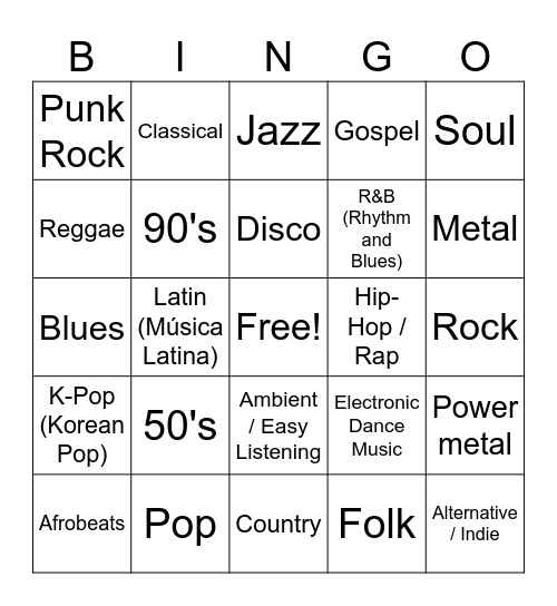 Feel the sound in your soul!! Bingo Card