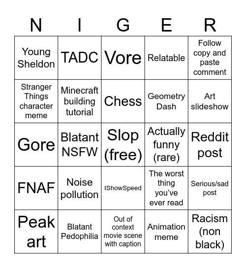 Instagram Reel Bingo Card