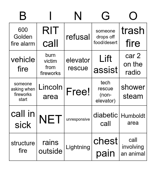 4th of july Black shift 2026 Bingo Card