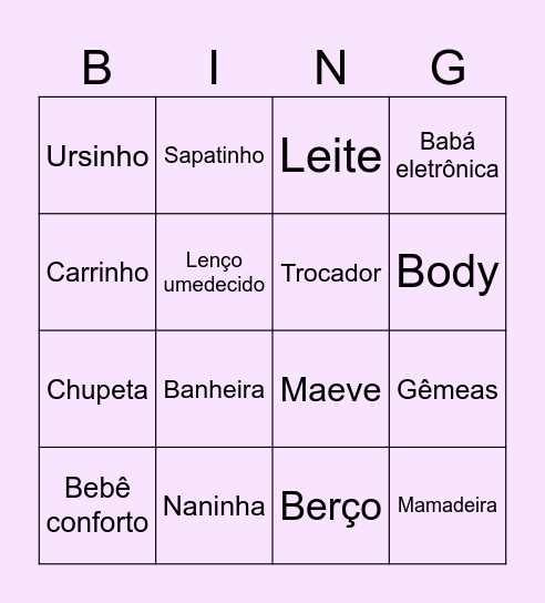 Bingo da Morgana e Maeve Bingo Card