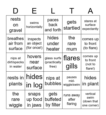 Delta Bingo Card