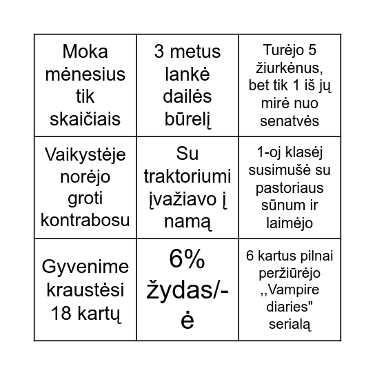 Mūsų ypatingieji vadovai Bingo Card