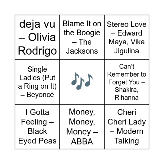 BINGO MUSICAL Bingo Card