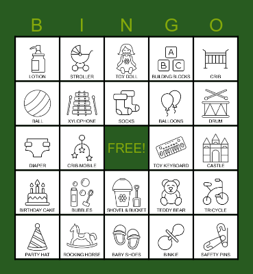 Baby K's Bingo Card