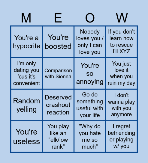 WHAT WILL DENNIS SAY THIS RANK SESSION Bingo Card