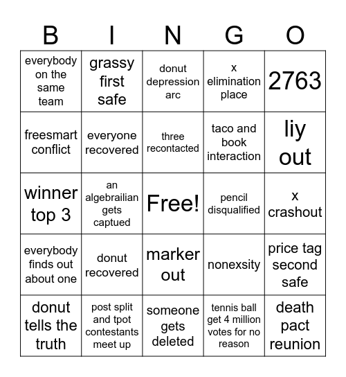 tpot 23 Bingo Card