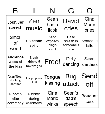 Wedding Bingo Card
